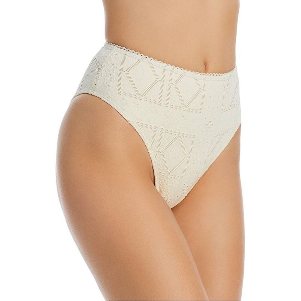 Frankies Bikinis Womens Jenna Ivory Eyelet Bikini Swim Bottom Separates NWT